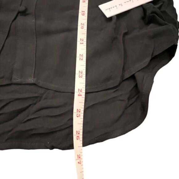 $70‎ Young Fabulous & Broke Women's Black Sheer Blouse Loop Button High-Lo NWT - Picture 11 of 16